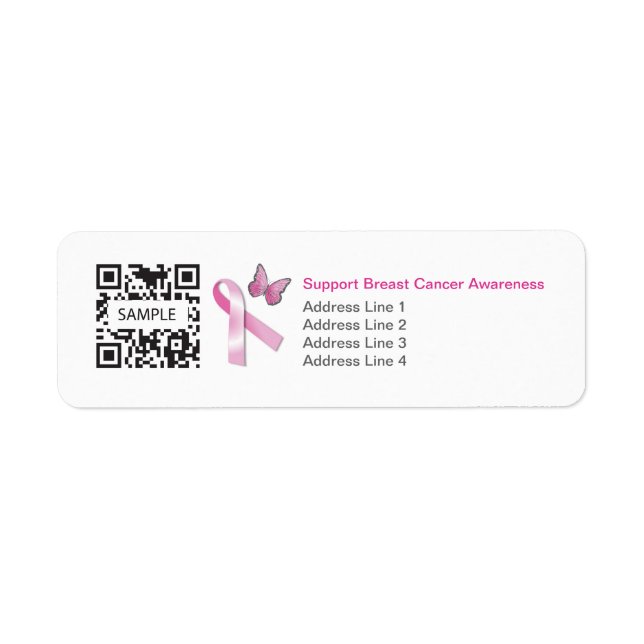 Adresse de retour Label Modèle Cancer du sein Awar (Devant)