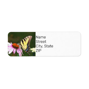 Adresse de retour Label Tiger Swallowtail Butterfl