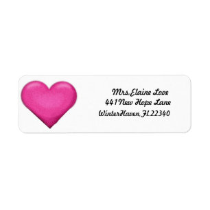 Adresse de retour Lables de coeur rose