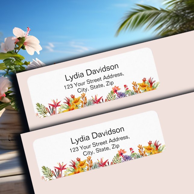 Adresse de retour Luau Hawaïen Tropical (Créateur téléchargé)