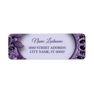 Adresse de retour Mariage Purple Floral Élégant