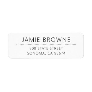 Adresse de retour minimale blanche moderne