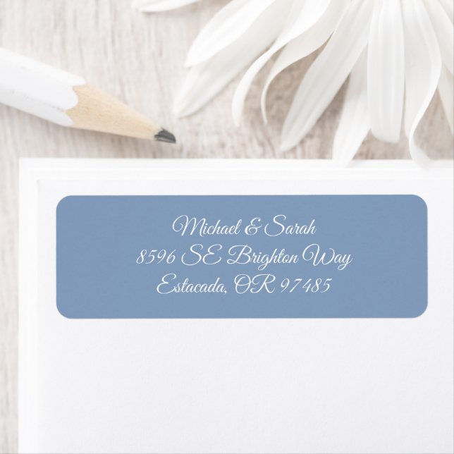 Adresse de retour minimale Elegant Muted Icy Blue (En situation)