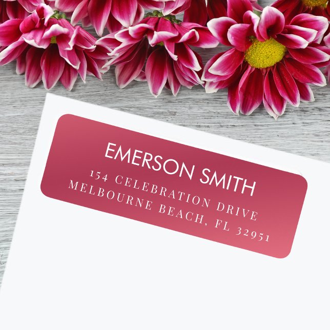 Adresse de retour minimale rose moderne ( custom pink return address labels! personalized with your name and address High-quality adhesive.)