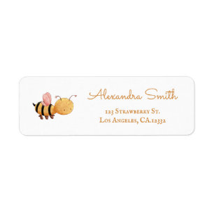 Adresse de retour minimaliste abeille