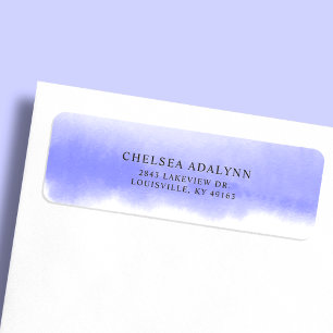 Adresse de retour minimaliste aquarelle violet omb