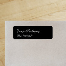 Adresse de retour minimaliste bohème tendance noir