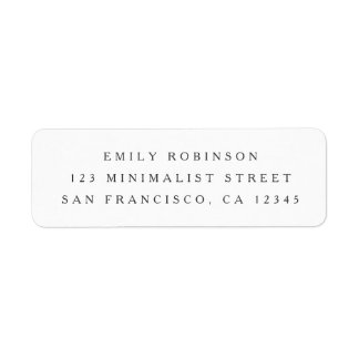 Adresse de retour minimaliste chic blanc
