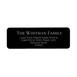 Adresse de retour minimaliste de la famille noire