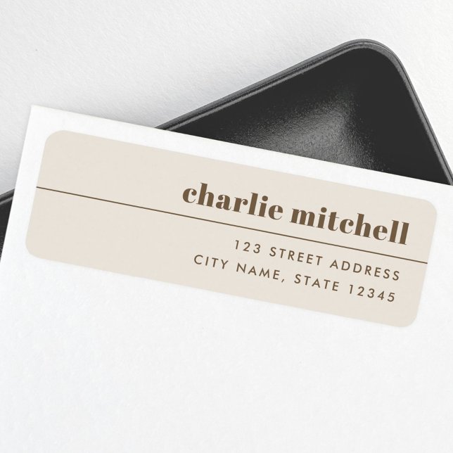Adresse de retour minimaliste moderne brun clair (Créateur téléchargé)
