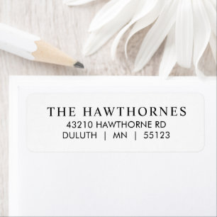 Adresse de Retour Minimaliste Moderne Classique
