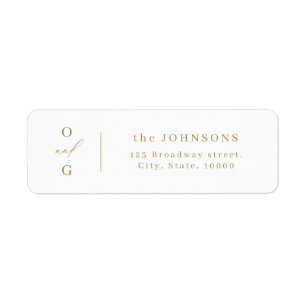 Adresse de retour minimaliste monogramme moderne o