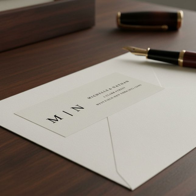 Adresse de retour minimaliste monogramme simple et (Créateur téléchargé)