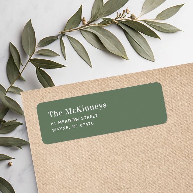 Adresse de retour minimaliste Sage Green (Créateur téléchargé)