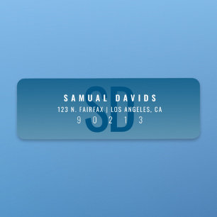 Adresse de retour Modern Bold Blue Ombre