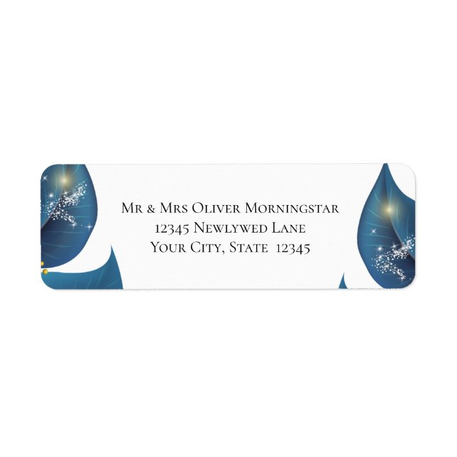 Adresse de retour Modern Deep Indigo Blue and Gold (Devant)