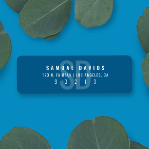 Adresse de retour moderne Bold Blue Grey