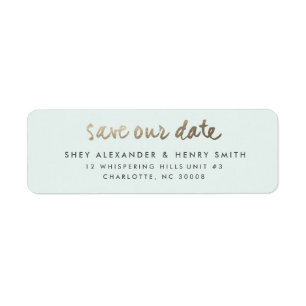 Adresse de retour moderne pour save the date