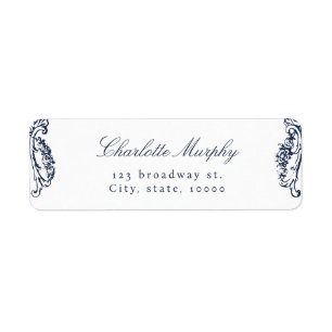 Adresse de retour Navy Vintage Classic Script