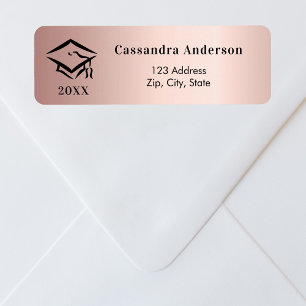 Adresse de retour or rose du plafond de diplôme