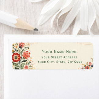 Adresse de retour personnalisée Boho Floral