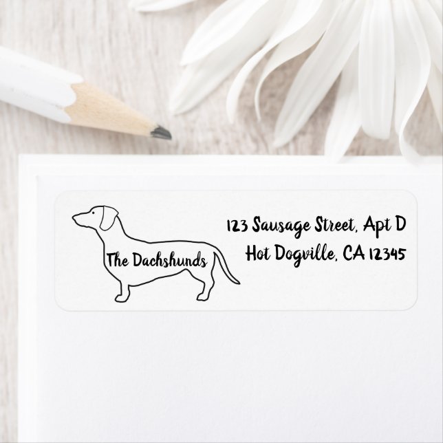 Adresse de retour personnalisée de Dachshund (En situation)