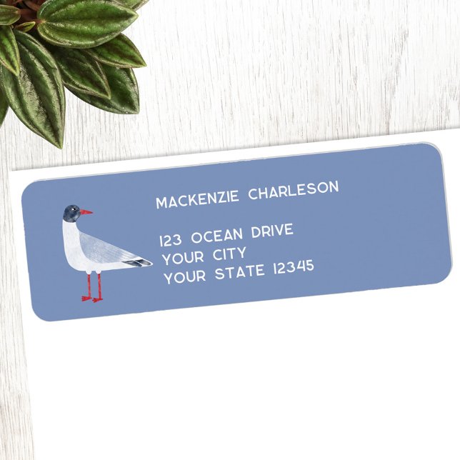 Adresse de retour personnalisée de la Mouette mari (Fun Black Headed Gull seagull personalized return address label)
