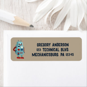 Adresse de retour personnalisée du robot rétro