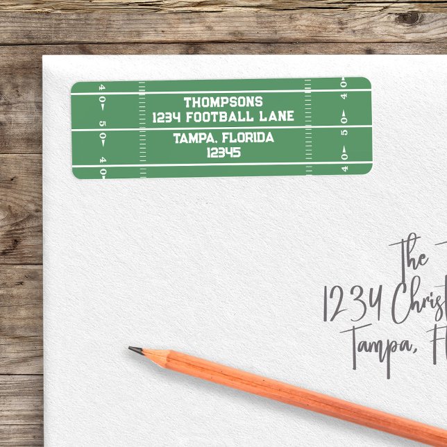 Adresse de retour personnalisée du terrain de foot (Football Field Custom Return address label,)