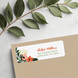 Adresse de retour personnalisée florale moderne d