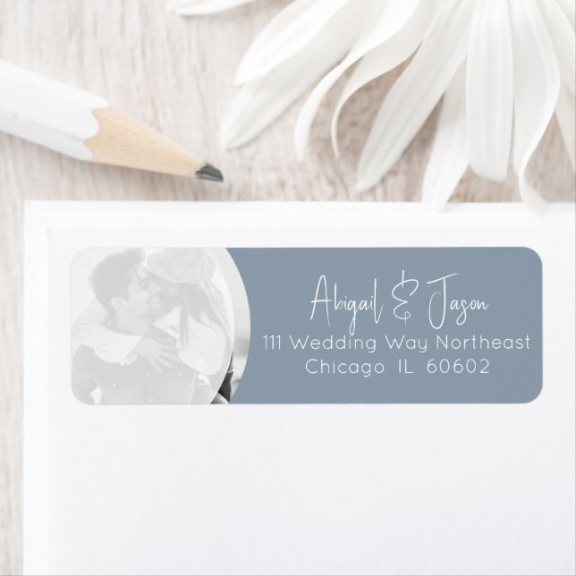 Adresse de retour photo du Mariage bleu Dusty (En situation)