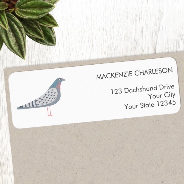Adresse de retour Pigeon (Fun homing pigeon bird themed personalized return address sticker label)