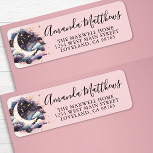 Adresse de Retour pour Baby Shower Fille Rose Au-D