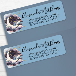 Adresse de Retour pour Baby Shower Over The Moon