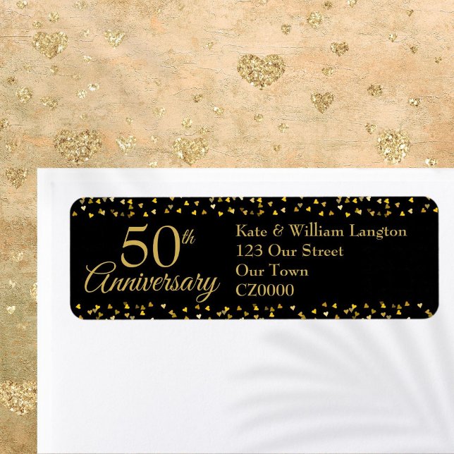 Adresse de retour pour les 50 ans de mariage (50th Wedding Anniversary Return Address Label)
