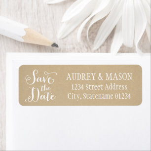 Adresse de retour pour mariage Rustic Kraft Save t