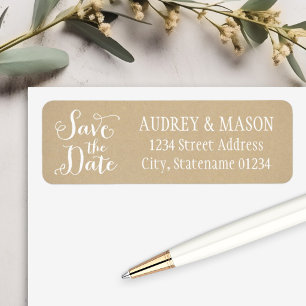 Adresse de retour pour mariage Rustic Kraft Save t
