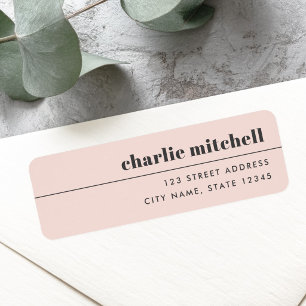 Adresse de retour rose blush clair minimaliste mod