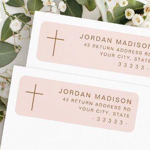 Adresse de retour rose blush minimaliste