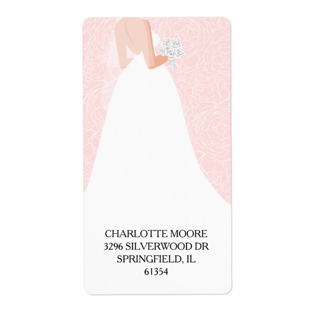 Adresse de retour rose Fête des mariées chic (Devant)