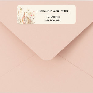 Adresse de retour rose fleur sauvage