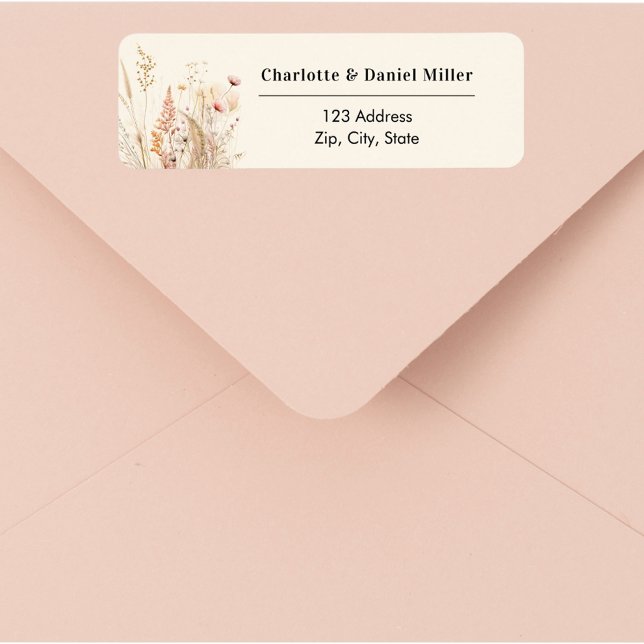Adresse de retour rose fleur sauvage (Créateur téléchargé)