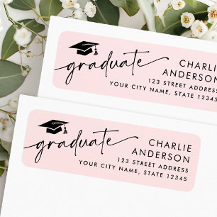 Adresse de retour rose pâle du plafond de graduati