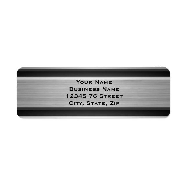 Adresse de retour Silver and Black Metal Look (Devant)