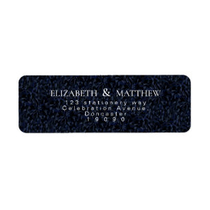 Adresse de retour simple en cristal bleu foncé