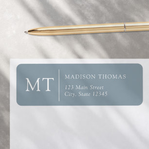 Adresse de retour simple et élégante du monogramme