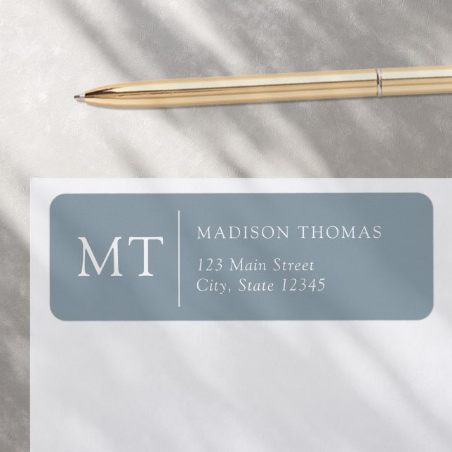 Adresse de retour simple et élégante du monogramme (Créateur téléchargé)
