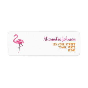Adresse de retour simple Flamant rose rose