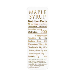 Adresse de retour Sirop d'érable Nutrition Dégradé