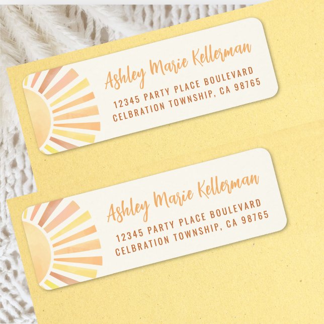 Adresse de retour soleil Boho (Boho Sun Return Address Label )